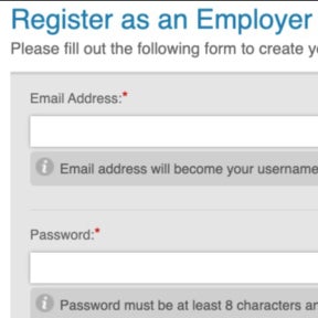 Register as an employer.