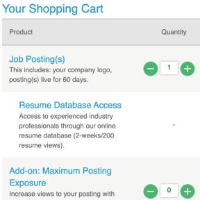 Review your shopping cart.