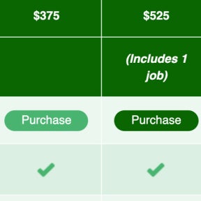 Select a job posting package.