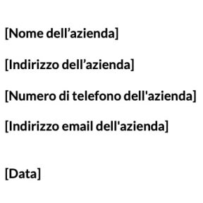 Aggiungi le informazioni sull'azienda.