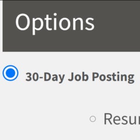 Select a job posting plan.
