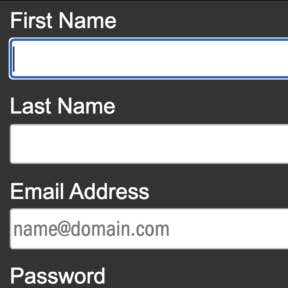 Create your account.