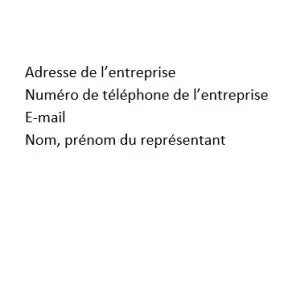 Ajoutez les informations de l'entreprise.