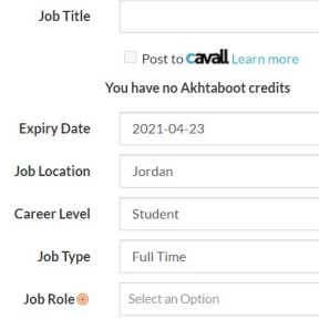 Fill in the job details.
