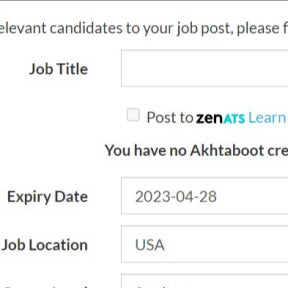 Fill in the job details.