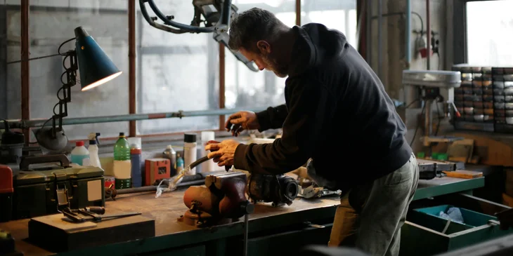 A man working on a project.