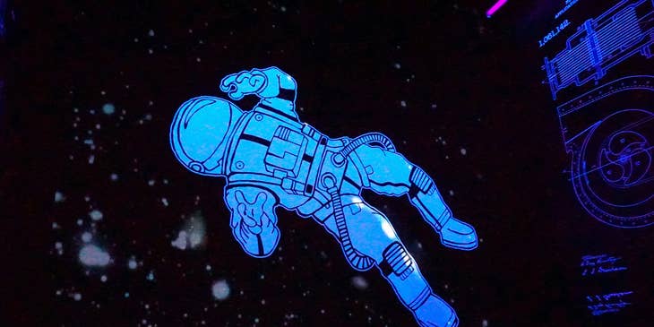 An animation of a floating astronaut.