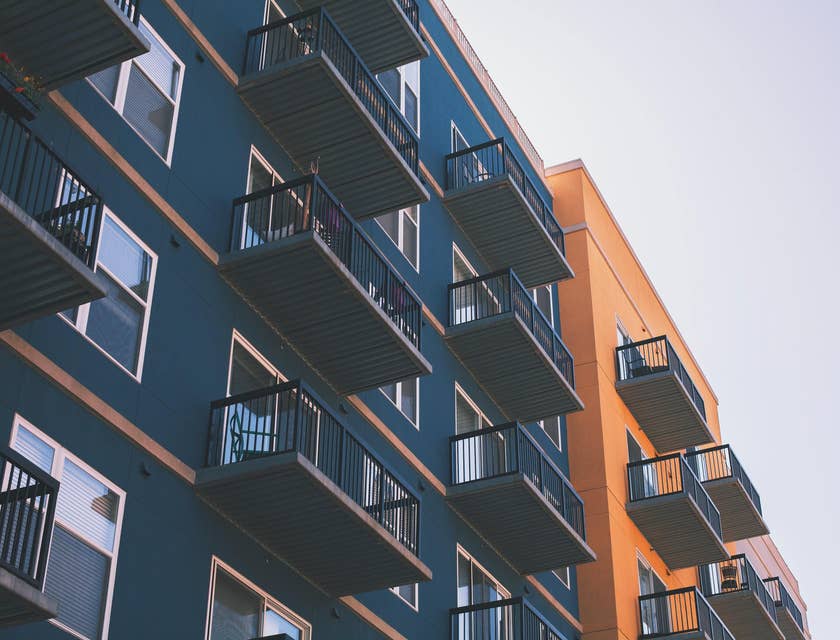 Apartment building cooling in the shade