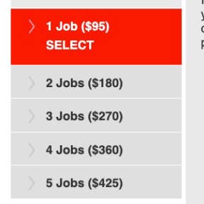 Select a job posting package.