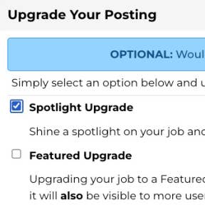 Select optional upgrades.
