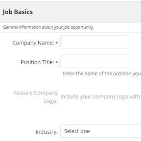 Fill in your job posting details.