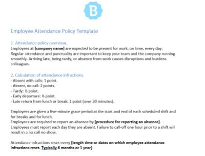 Attendance Policy Template Download
