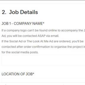 Fill out the job details form.