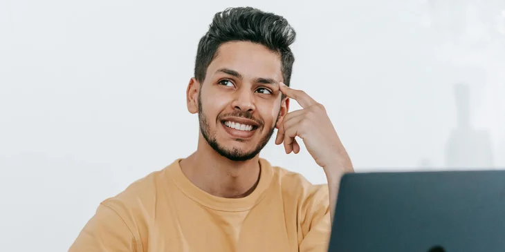A man thinking about a project.