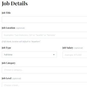 Fill in the job posting details.