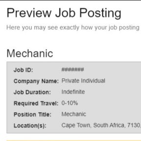 Review your job post.