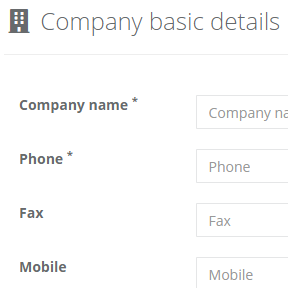Add your company details.