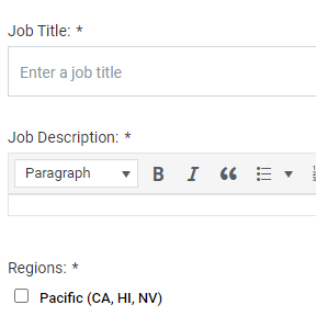 Enter your job posting details.