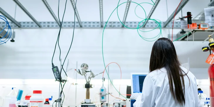 A scientist in a laboratory.