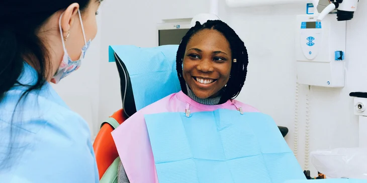 A woman having a dental check-up.