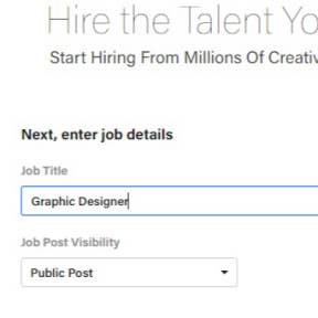 Enter your job details and publish your post.