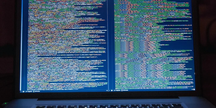 A laptop displaying big data.