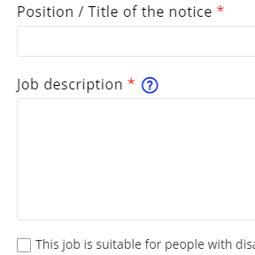 Fill out the job posting form.
