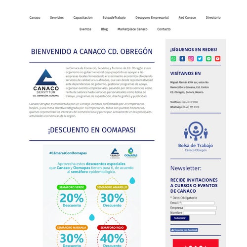 Cómo publicar una vacante en CANACO Cd. Obregón: