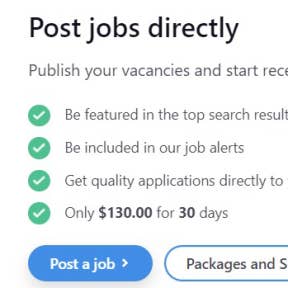 Click on "Post a job."