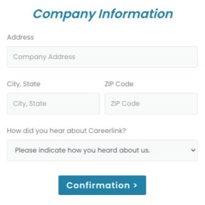 Confirm your company information.