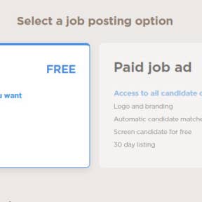 Choose a job posting option.