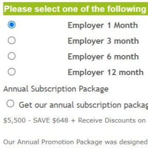 Select a subscription package.