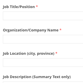 Fill out the job posting form.
