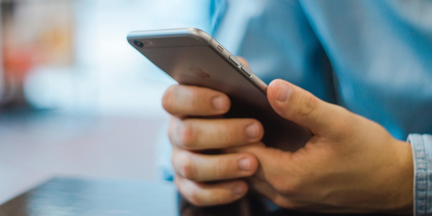 Man holding a cell phone