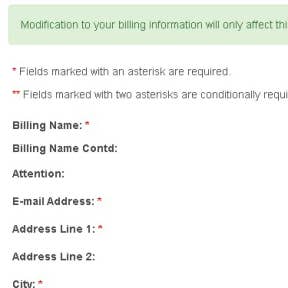 Fill in your billing information.