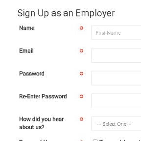 Sign up as an employer.