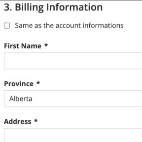 Add your billing information.