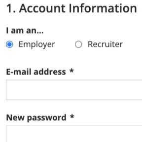 Register your employer account.