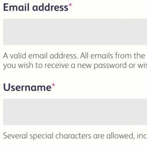 Create your account.