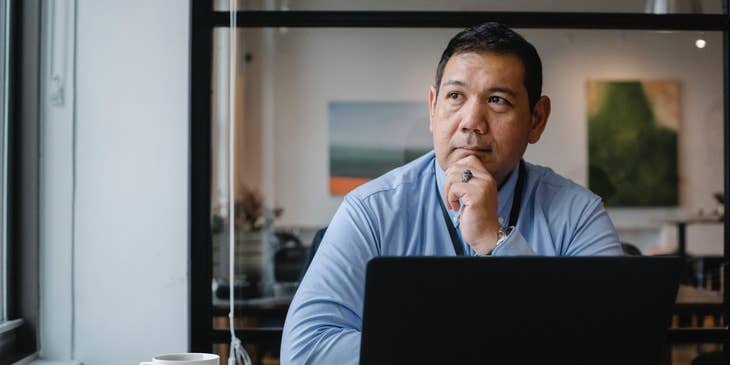 Chief innovation officer thinking and working.
