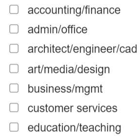 Choose a job category.