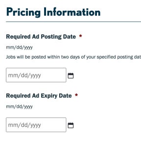 Choose a job posting option.