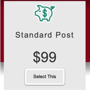 Choose a job posting package.