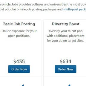 Choose a job posting package package.
