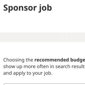 Choose whether to sponsor your job post.