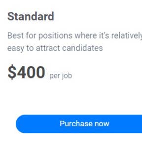 Choose your job posting package.