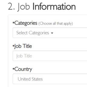 Fill in your job posting information.