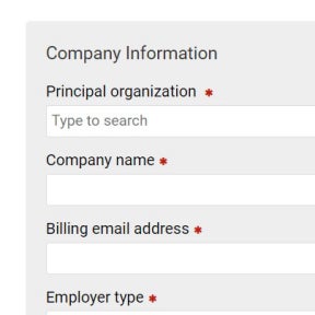 Complete your company profile.