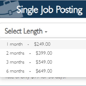 Choose a job posting package.