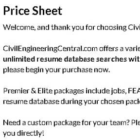Choose your posting package from the price sheet.